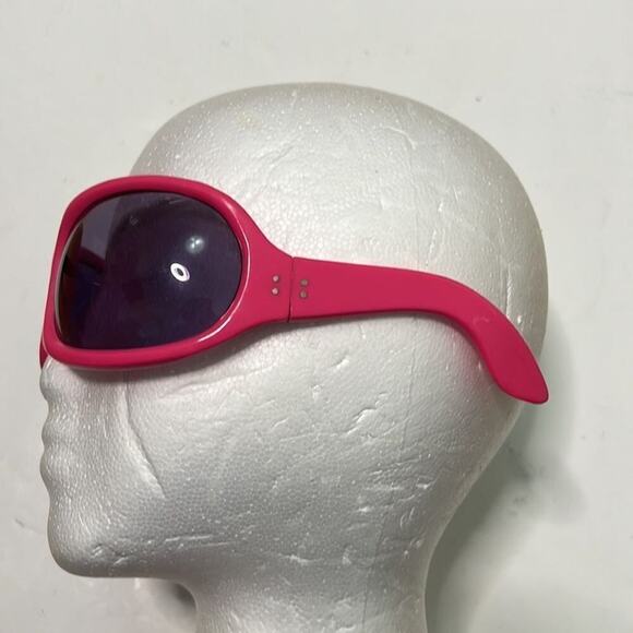 VINTAGE BUGEYE PINK SUNGLASSES WRAPAROUND MADE‎ IN ITALY - Picture 4 of 14